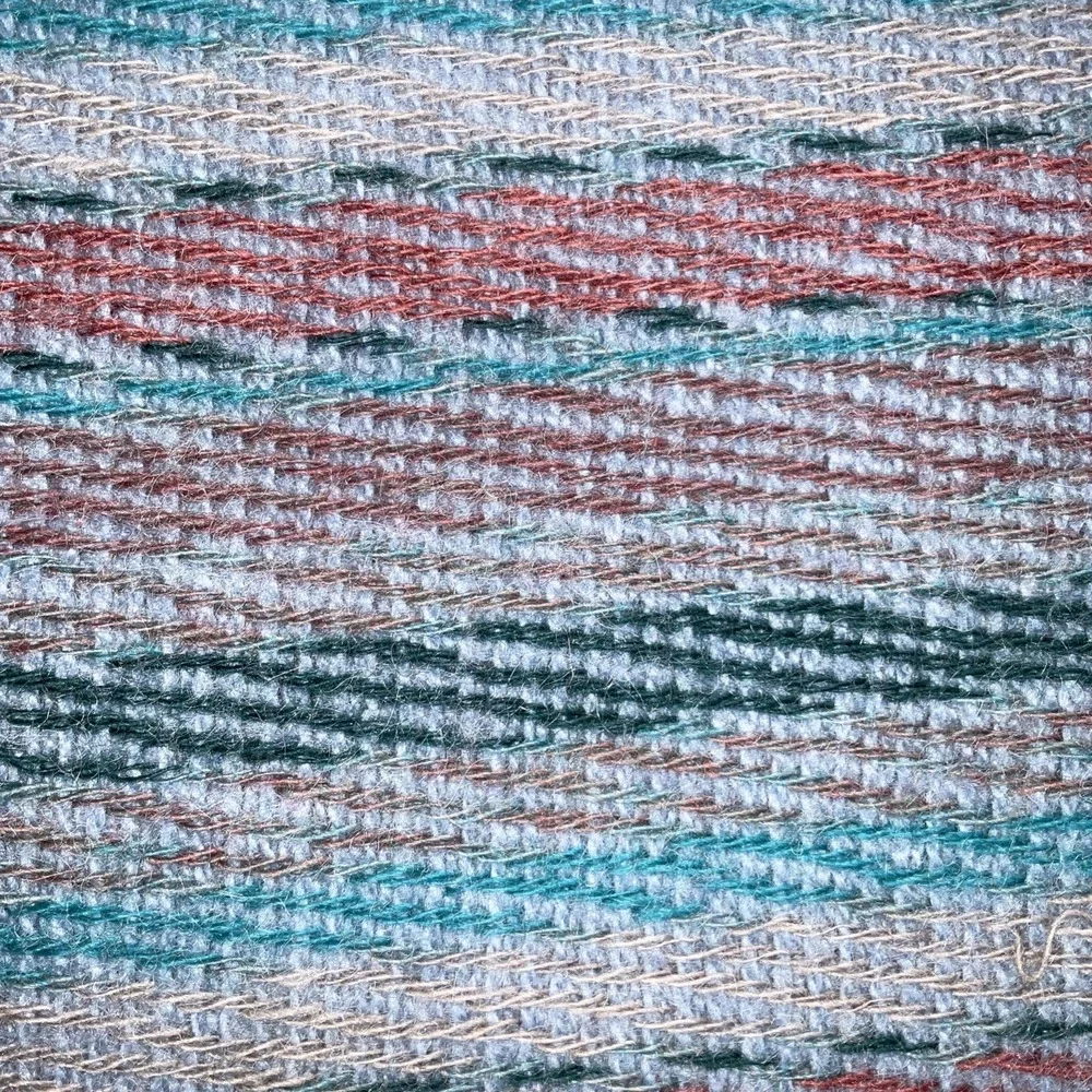 Samband Landau Iceland 100% Wool Blanket Striped Fringe Vintage Cozy Hygge 68x52